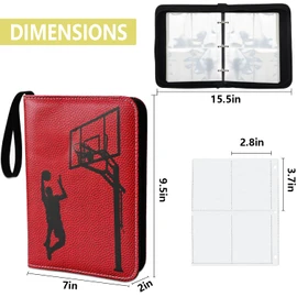 400 Card Binder Pockets, Trading Card Binder with Sleeves, Basketball Card Binder,Trading Card Albums Sports Card Binder Collectible Fits 400 Cards with 50 Removable Sleeves