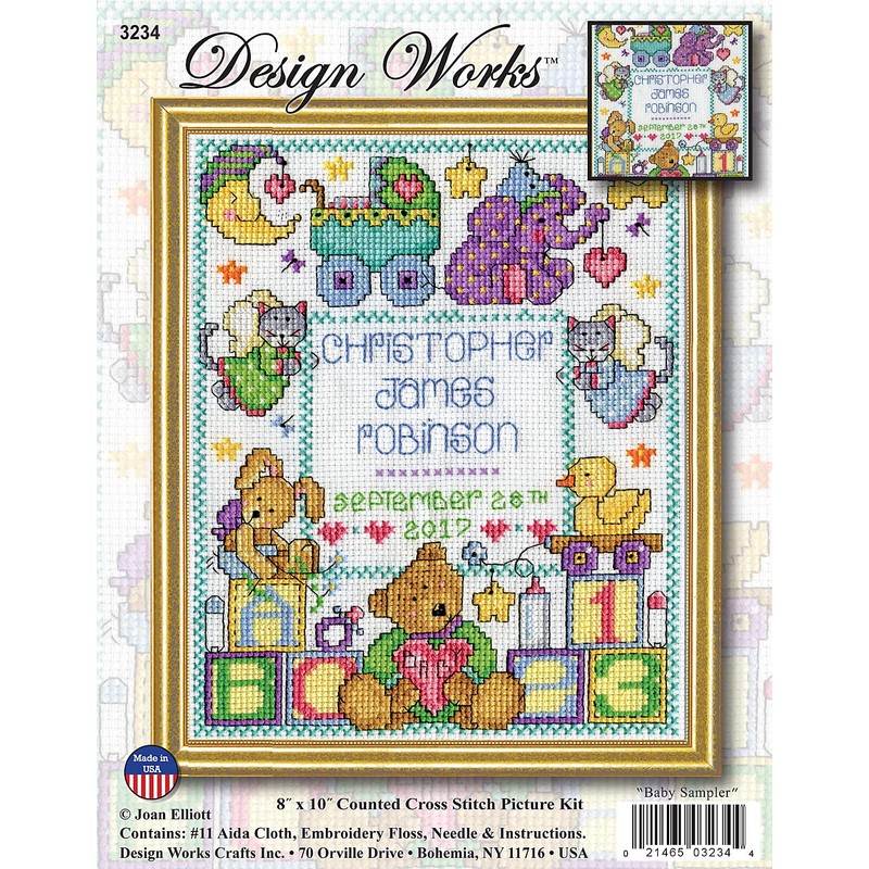 Design Works Baby Sampler Cross Stitch Kit