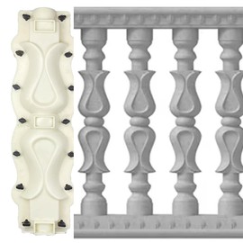 Prefabricated ABS Balcony Mold,Concrete Balustrade Mold Concrete Formwork for Outdoor Construction, DIY Home Improvement, Easy Installation and Reusable Design (Style 11)