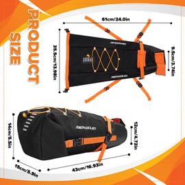 Jeinbuil Bikepacking Saddle Bag 10L Bicycle Saddle Bag 100% Waterproof Bicycle Bag Saddle Super Firm Hold for Gravel Bike and MTB Bike Packing