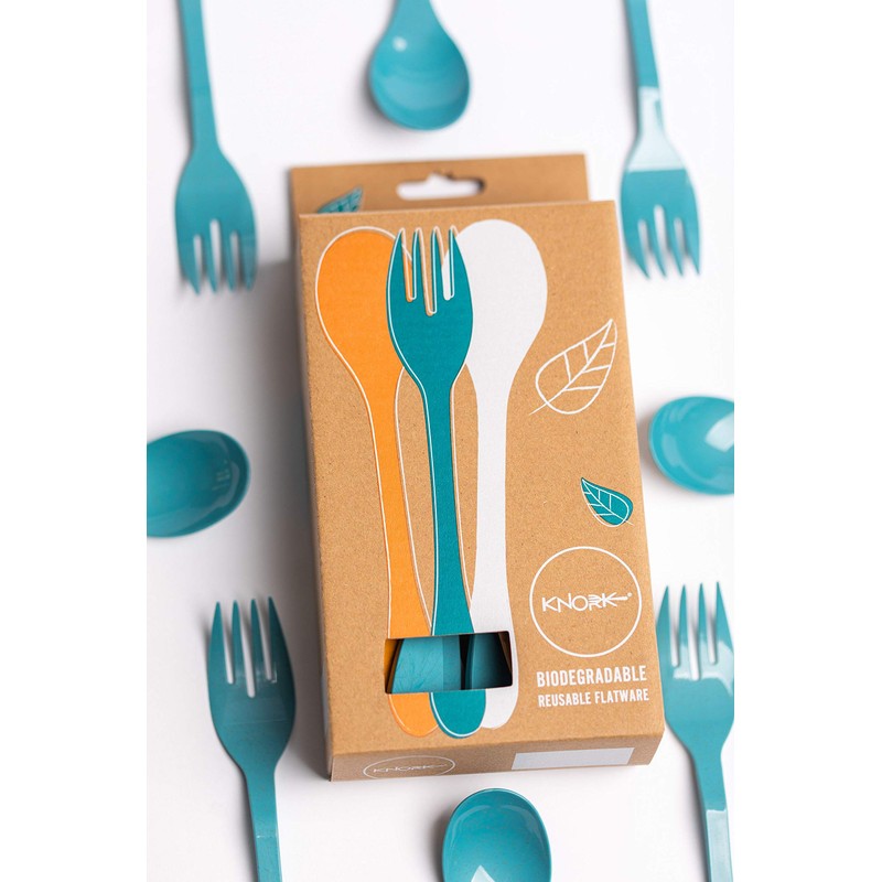 Knork Eco Fork Plant Based Cutlery, Reusable Bamboo Flatware Set,