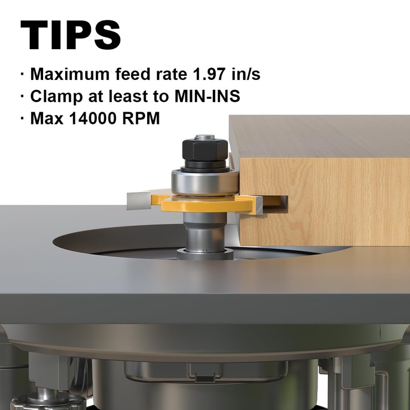 XDENGP 1/2 Shank 3 Wing Slotting Cutter Router Bit for