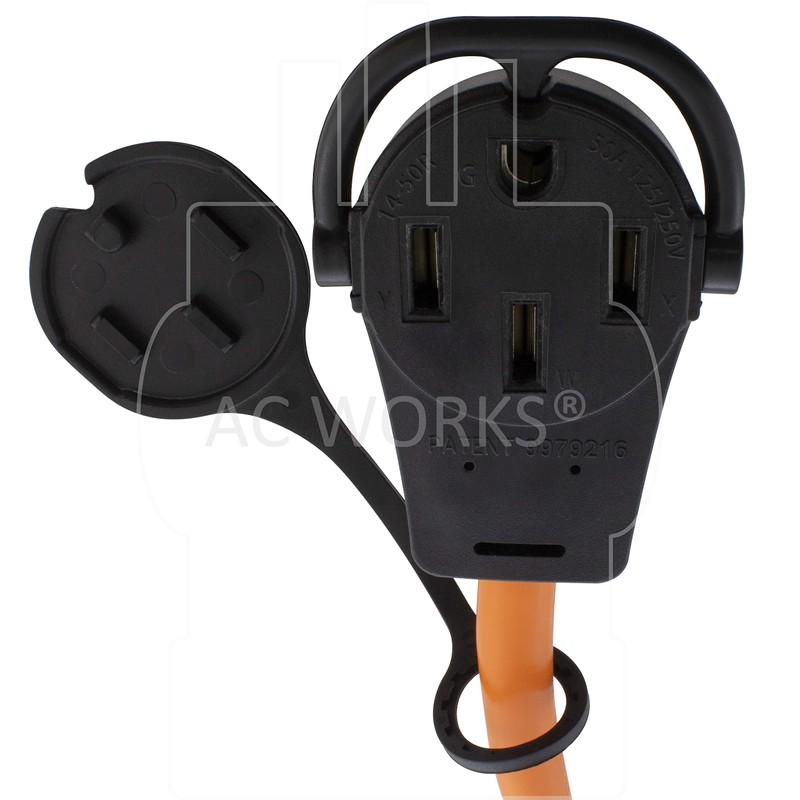 AC WORKS 50-Amp RV/Range/Generator 14-50 Piggy-Back Plug Adapter (To 4-Prong
