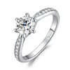 JewelryPalace Classic 1ct 2ct Moissanite Solitaire Engagement Rings for Her,