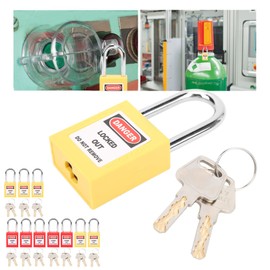 Cyrank 5 Lockout Tagout Locks, Loto Safety Padlocks Lockout Locks with Keyed Differently for Electrical Lockout Tag Out Kits(Yellow)