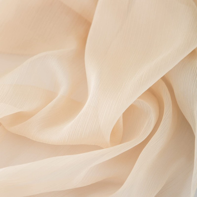 Chuqing Chiffon Table Runner, Decorative Fabric in Natural Beige, Thin