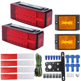 Unbranded LED Submersible Trailer Boat Rectangle Brake Stop Turn Tail Lights Assembly