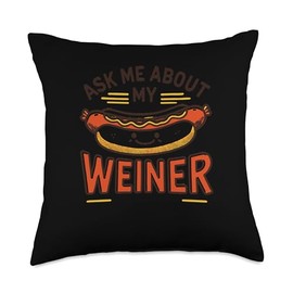 Hotdog Weiner Sausage Dog Sandwich Food Dachshund Lover Throw Pillow