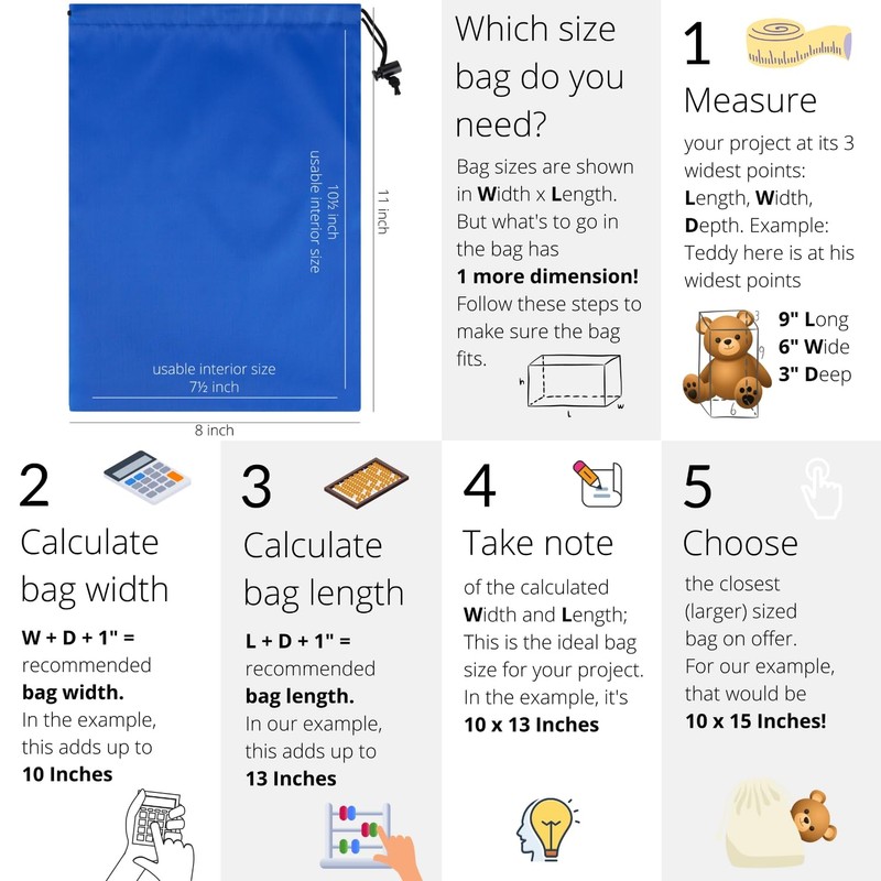 Drawstring Bag with Toggle - Nylon Cinch and Ditty Pouch