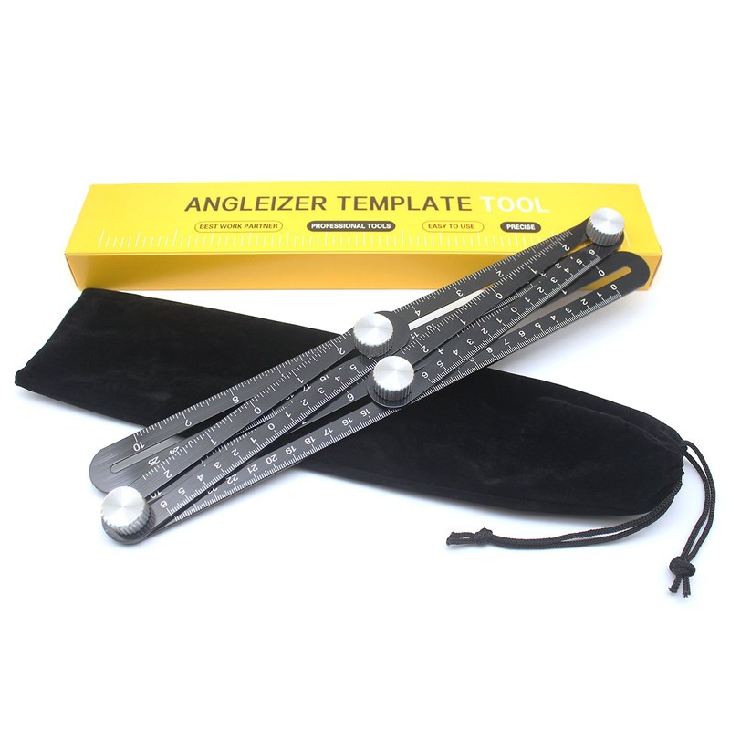 Benvo Upgraded Multi Angle Measuring Ruler Full Metal Template Tool