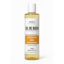 Gel de ducha, Calendula, Miel, Pantenol, Jabón liquido corporal tipo body wash 250ml. libre LESS, Parabenos y Siliconas