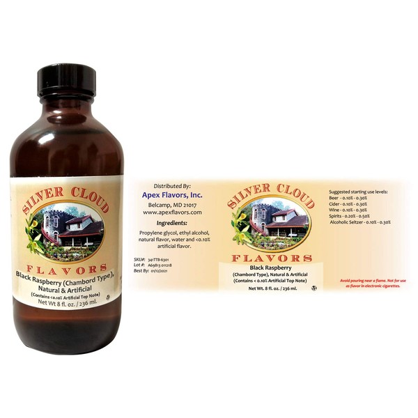 Black Raspberry Type, Natural & Artificial Flavor (Contains <0.10% Artificial Top Note) - TTB Approved - 8 fl. ounce bottle