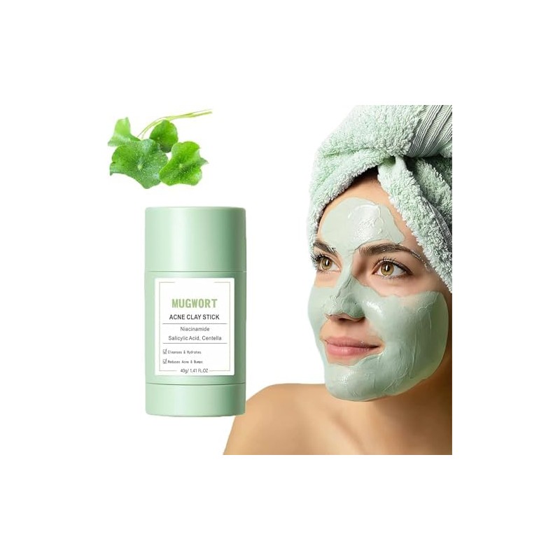 Bluemega Mascarilla de Arcilla de Artemisa, Adecuado para Pieles Sensibles