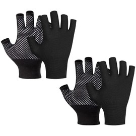 Leetye Mei Fingerless Gloves for Men and Women, Winter Gloves Workout Gloves for Weightlifting, Lightweight, Breathable Fitness Gloves, Running Gloves for Gym Lifting Weight Cycling (2 pairs)