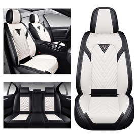 Car Seat Covers Fit for Toyota Crown 2023-2025,Waterproof Wear-Resistant Premium Leather Seat Covers Breathable Seat Protector Coverage Automotive Seats Cushions (Full Set,Cream White)