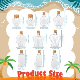 Bokon 50 Pcs Plastic Sand Art Bottles Bulk Sand Containers for Sand Art Containers with Plastic Funnels for DIY Crafts Wedding Birthday Party Decoration, 10 Style (Cork Stoppers)