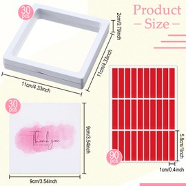 meekoo 30 Pcs Press on Nail Packaging Box with 90 Pcs Adhesive Double Sided Tape Artificial Nail Display Case Storage Container Box Acrylic Packaging Organizer for Art Home Salon(White)