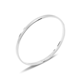 NVWAROCK 4mm Silver Bangle Bracelet | Stackable Glossy Wide Flat Minimalism Bracelet for Women | Solid Plain Polished Bracelet Best Gifts for Love