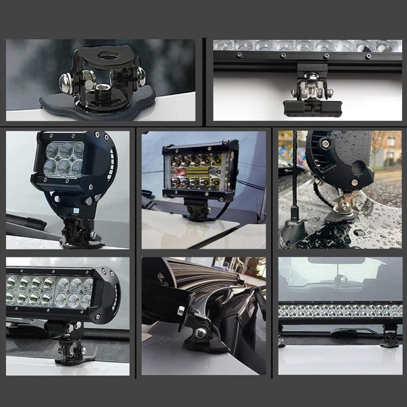 Fayelume 2PCS Ditch Light Brackets, LED Light Bar Mounts, Engine