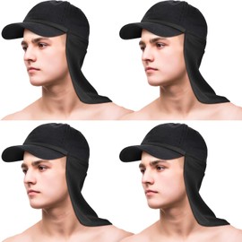 Tatuo 4 Pieces Unisex Neck Gaiter UV Face Cover Sun Protection Neck Drape Multifunctional 2 in 1 Face Covering for Outdoor Sports Fishing (Black,No Clasp)