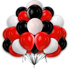Red Black and White Balloons 5 Inch Birthday Party Balloons Set for Boys Casino Racing Themed Party Wedding Baby Shower Superhero Party Decorations 25 Pack