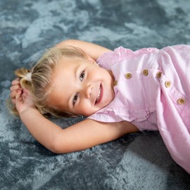 Large 𝟏𝟔 Piece Carpet Squares Puzzle Mat - Plush Interlocking Carpet Tiles, Foam Floor Tiles for Baby Mat for Floor - Kids Play Mat Anti Slip Jigsaw Flooring Playmat Playroom Rug (Grey)