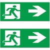 Emergency Exit Sign, Pack of 5, Premium Stickers, 24 cm