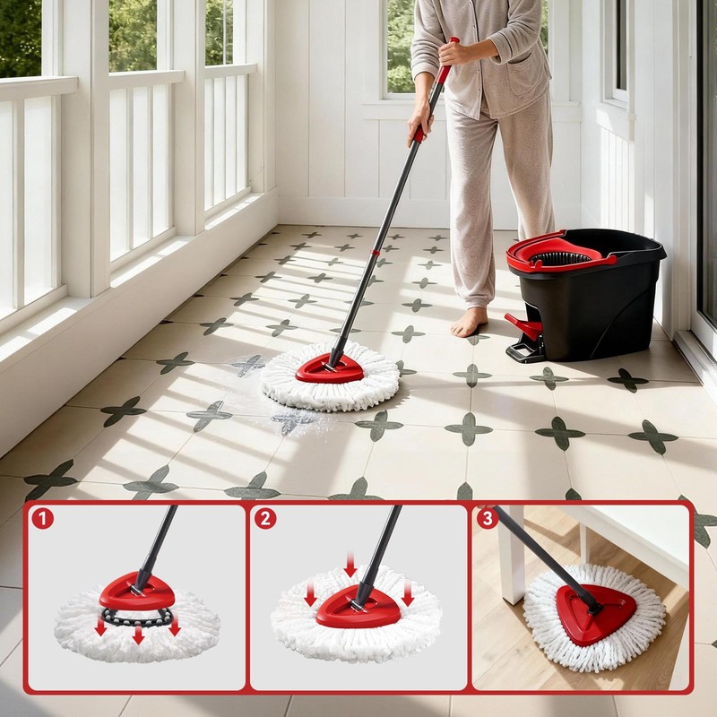 6 Pack Microfiber mop Head Replacements, Compatible with O-Ceda Easywring