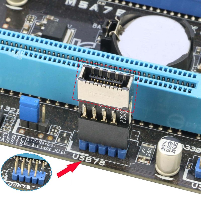 Zhowyeemeng 9PIN to Type-E Adapter, Female 9-Pin Motherboard Header to