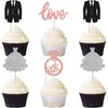 24 piezas de adornos para cupcakes para novios y novias