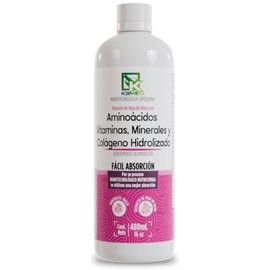 Aminoácidos, Vitaminas, Minerales y Colágeno con Extracto de Hoja de Olivo | Nanotecnología Liposomal | Suplemento de Fácil Absorción 480 Ml | Nanonutrition by Kemed 32 dosis