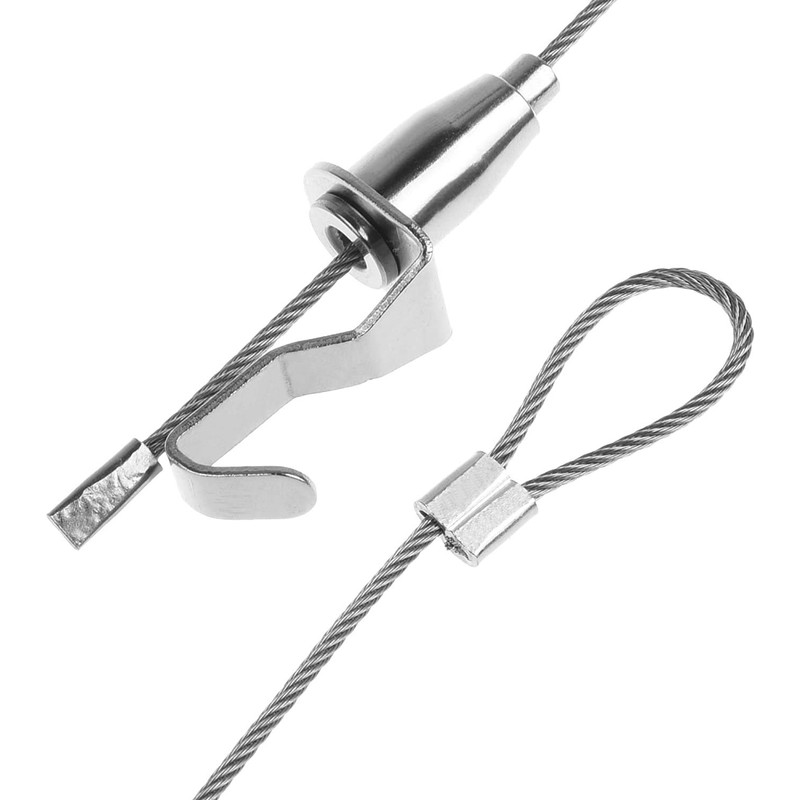 Augsion 4 Piece Picture Rail, Stainless Steel Wire Hooks (Diameter
