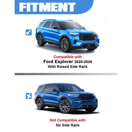 FengYu 300lb Roof Rack Cross Bars Compatible with Ford Explorer 2020 2021 2022 2023 2024 2025 2026, Lockable Heavy Duty Aluminum Roof Rails Crossbars Cargo Bars Canoe Rooftop Black Carrier Luggage