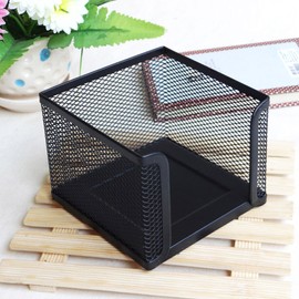 NUOLUX Table Metal Mesh Collection Square Note Paper Holder Desktop Accessory (Black)