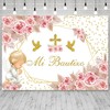 ASDCXZ 7x5ft Mi Bautizo Backdrop Boho Baptism First Holy Communion