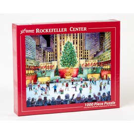 Vermont Christmas Company Rockefeller Center Jigsaw Puzzle 1000 Piece 24"x30" - Large, Interlocking Pieces - Unique, Randomly Shaped Pieces - Puzzle for Adults