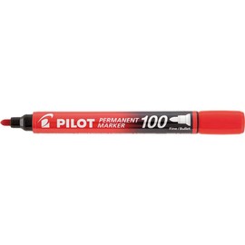 Pilot SCA-100-R – Pack of 12 Permanent Markers with Conical Tip, Red