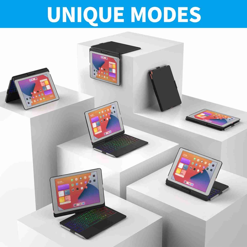 Tablet Bluetooth Keyboard 360 Degree Rotating Colorful Backlight Sensitive Touchpad