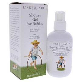LErbolario L'erbolario shower gel for babies - with marigold, rice and mallow - gently cleanses and softens babies sensitive skin - vegan, cruelty fre