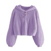GAMISOTE Kids Girl's Fuzzy Hoodies Warm Loose Button Down Pullover