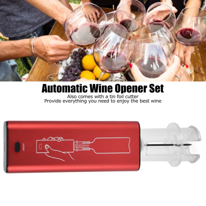 Electric Wine Opener Aluminum Alloy USB Charging Automatic Corkscrew Set