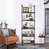 aboxoo Ladder Shelf Open Bookshelf 5-tier Wood Wall-mounted Bookcase Storage