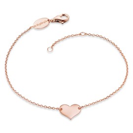 Engelsrufer Little Heart Bracelet Rose Gold Plated 925 Sterling Silver Length 16 cm plus 2 cm
