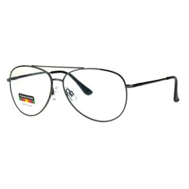 SA106 Mens Metal Rim Officer Pilot Multi 3 Power Focus Progressive Reading Glasses (gunmetal, 1.5)