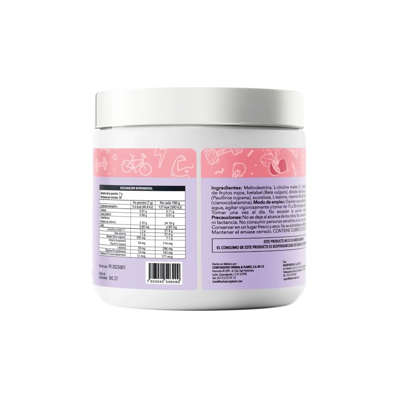 Energía Explosiva Pre-entreno Sabor Frutos Rojos Creatina + Pre-Entreno