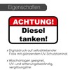 iSecur Hin038 Warning Sticker Diesel Tanken! I 67 x 37