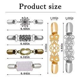 Fxiqini 6Pcs Vintage Sweater Collar Clips Retro Cardigan Shawl Scarf Clips Dress Shirt Brooch for Women