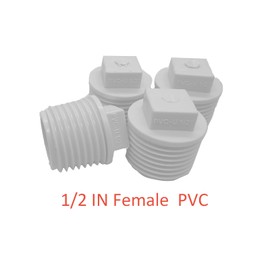 20 Pack 1/2 Inch PVC Pipe Male Thread Plug, PVC Male Threaded Pipe End Cap, PVC Male Thread Plug adaptor Thread Water Pipe closing for Plumbing Water Line