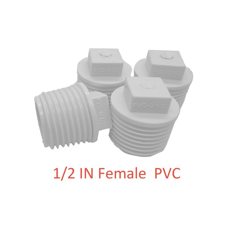 20 Pack 1/2 Inch PVC Pipe Male Thread Plug, PVC