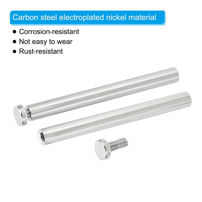 PATIKIL 1/4 x 1.2 inch Sign Standoff Screws, 20 Pcs